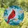 Red Cardinal Perched White Daisy Leaves - Home Decor Gift for Bird Lover Stained Glass Suncatcher - 1