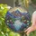 Mountain Lake Wildflower Evergreen Peaks Landscape - Nature Home Decor Gift Stained Glass Suncatcher - 2