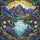 Mountain Lake Wildflower Evergreen Peaks Landscape - Nature Home Decor Gift Stained Glass Suncatcher - 5