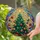 Decorated Christmas Tree Star Baubles Ornaments - Festive Holiday Home Decor Gift Stained Glass Suncatcher - 2