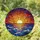 Setting Sun Golden Rays Turbulent Ocean Cloud Formations - Home Decor Gift Stained Glass Suncatcher - 1