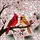 Cardinals Cherry Blossom Pine Branch Red Berries Home Decor Gift Bird Lover Stained Glass Suncatcher - 5
