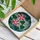 Tiffany Stained Glass Pink Blossoms Leaves Organic Mosaic - Nature Home Decor Gift Stained Glass Suncatcher - 3