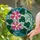 Tiffany Stained Glass Pink Blossoms Leaves Organic Mosaic - Nature Home Decor Gift Stained Glass Suncatcher - 2