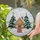 Gingerbread House Christmas Trees Candy Canes Snowy Winter Sky - Holiday Home Decor Gift Stained Glass Suncatcher - 2