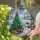 Christmas Tree Snowman Christmas Gifts Rustic Houses Golden Moon - Holiday Decor Gift Stained Glass Suncatcher - 2