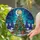 Festive Christmas Tree Presents Winter Sky - Holiday Decor Gift for Family Stained Glass Suncatcher - 2