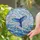 Blue Whale Tail Ocean Waves Frothy Splashes - Ocean Lover Home Decor Gift Stained Glass Suncatcher - 2