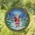 Santa Claus Winter Forest Holly Berries - Christmas Holiday Home Decor Gift Stained Glass Suncatcher - 1