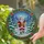 Santa Claus Winter Forest Holly Berries - Christmas Holiday Home Decor Gift Stained Glass Suncatcher - 2