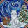 Fluffy White Cat Christmas Ornaments Tree - Christmas Gift for Cat Lover Stained Glass Suncatcher - 5