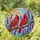 Vibrant Red Cardinals Lavender Flowers Radiant Sun Mosaic Tiffany Glass Translucent Display Stained Glass Suncatcher - 1