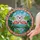 Flamingo Heart Tropical Stained Glass Tiffany Style with Lush Foliage and Mosaic Border Stained Glass Suncatcher - 2