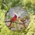 Red Male Female Cardinal Pair & Cherry Blossom - Translucent Tiffany Style Spring Garden Art Stained Glass Suncatcher - 1