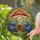 Whimsical Mushroom House Stained Glass Forest Suncatcher with Glowing Window & Blue Hydrangeas Stained Glass Suncatcher - 2