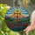 Brown Cross Radiant Sun Tiffany Style Stained Glass Mountain Poppies Flowers Stained Glass Suncatcher - 2