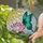 Stained Glass Butterfly Lotus Flower Sun Teal Pink - Tiffany Jewel Tone Mosaic Sky Stained Glass Suncatcher - 2