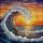 Ocean Wave Stained Glass Sunset Sky Tiffany Mosaic Art - Jewel Tone Window Decor Stained Glass Suncatcher - 5