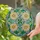 Tiffany Stained Glass Four Daisies & Green Leaves - Iridescent Mosaic Style Stained Glass Suncatcher - 2