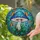 Blue Mushroom Orange Butterflies Fantastical Forest Tiffany Stained Glass Jewel Tones Stained Glass Suncatcher - 2