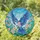 Majestic Bluebird Tiffany Style Stained Glass Peach Pink Floral Art Translucent Jewel Tones Stained Glass Suncatcher - 1