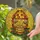 Beehive Honey Jar Worker Bees Honeycomb Tiffany Stained Glass Art - Golden Honey Green Leaves Stained Glass Suncatcher - 2