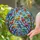 Nine Songbirds Stained Glass Tiffany Style Artwork Autumn Leaves Jewel Tones Blue Sky Mosaic Stained Glass Suncatcher - 2