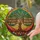 Colorful Detailed Tiffany Stained Glass Tree of Life Bookshelves Flowers Sunset Sky Stained Glass Suncatcher - 2