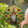 Festive Gnome with Patched Hat Sunflowers Tiffany Stained Glass Mosaic Sun Drenched Decor Stained Glass Suncatcher - 2