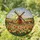 Dutch Windmill Blooming Tulips Houses Rolling Hills Fertile Fields Sunset Landscape Stained Glass Suncatcher - 1