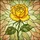 Yellow Rose Petals Green Leaves Stained Glass Tiffany Style Glowing Translucent Mosaic Stained Glass Suncatcher - 5