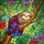 Cartoon Sloth Sleeping Stained Glass - Tiffany Style Jungle Foliage Animal Art Gift Stained Glass Suncatcher - 5