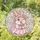 Chubby Bunny Stained Glass Art - Pink Flowers Spring Bonnet Winking Eyes Window Panel Stained Glass Suncatcher - 1