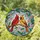 Stained Glass Red Golden Cardinals Nuzzling Tree Branch - Tiffany Style Mosaic Stained Glass Suncatcher - 1