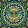 Intricate Cicada Stained Glass Art, Teal Green Gold Amber Jewel Tone Mosaic Border Stained Glass Suncatcher - 5