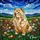 Chow Chow Dog Stained Glass Art Wildflowers Hills – Tiffany Style Jewel Tone Design Stained Glass Suncatcher - 5
