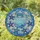 Intricate Stained Glass Marine Life Wreath Ocean Waves Coral Reefs Starfish Crab Shells Blue Gold Stained Glass Suncatcher - 1