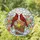 Red Cardinal Birds Blossoming Floral Basket Tiffany Stained Glass Full Frame Mosaic Stained Glass Suncatcher - 1