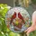 Red Cardinal Birds Blossoming Floral Basket Tiffany Stained Glass Full Frame Mosaic Stained Glass Suncatcher - 2