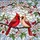 Red Cardinal Peach Bird Cherry Blossom Berries Branch - Tiffany Stained Glass Art Stained Glass Suncatcher - 5