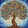 Majestic Stained Glass Butterfly Tree with Intricate Mosaic Sky - Tiffany Art Decor Stained Glass Suncatcher - 5
