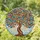 Majestic Stained Glass Butterfly Tree with Intricate Mosaic Sky - Tiffany Art Decor Stained Glass Suncatcher - 1