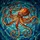 Tiffany Stained Glass Octopus - Swirling Tentacles Deep Sea Mosaic Iridescent Jewel Tones Stained Glass Suncatcher - 5