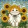 Sweet Fluffy Cat Sunflower Bonnet Stained Glass Art - Vibrant Sunflowers Home Decor Stained Glass Suncatcher - 5