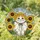 Sweet Fluffy Cat Sunflower Bonnet Stained Glass Art - Vibrant Sunflowers Home Decor Stained Glass Suncatcher - 1