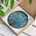 Blue Blossoms Tiffany Stained Glass Art - Jewel Tone Water Mosaic Green Leaves Decor Stained Glass Suncatcher - 3
