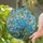 Blue Blossoms Tiffany Stained Glass Art - Jewel Tone Water Mosaic Green Leaves Decor Stained Glass Suncatcher - 2