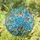 Blue Blossoms Tiffany Stained Glass Art - Jewel Tone Water Mosaic Green Leaves Decor Stained Glass Suncatcher - 1