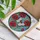 White Butterfly Red Poppy Tiffany Glass - Stained Glass Mosaic Sky & Green Foliage Stained Glass Suncatcher - 3