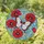 White Butterfly Red Poppy Tiffany Glass - Stained Glass Mosaic Sky & Green Foliage Stained Glass Suncatcher - 1
